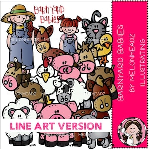 Barnyard Baby Animals - LINE ART