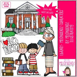 Library clip art - MelonheadzCharacters - Mini 2