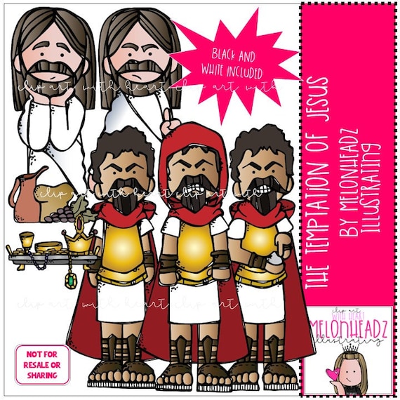 The Temptation of Jesus Clip Art Mini Bible - Etsy
