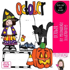 Październikowy clipart Halloweenowy clipart Mini