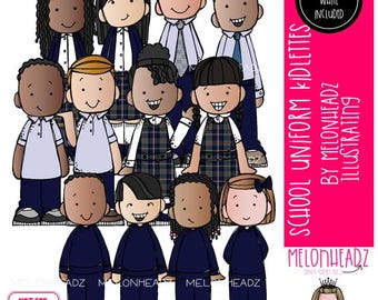 Kidlettes School Uniforms clip art 2025 COMBO PACK