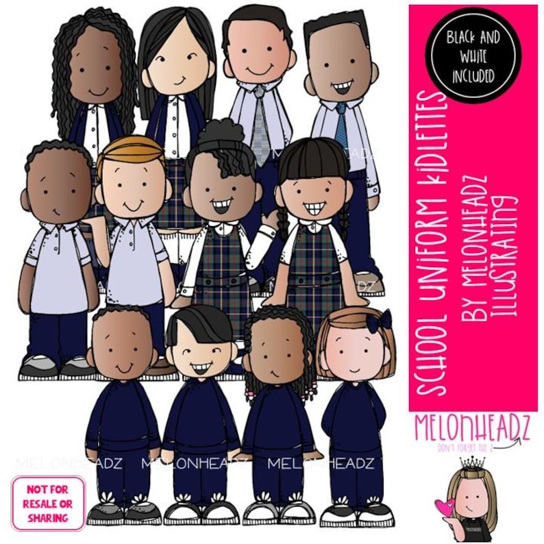 Kidlettes School Uniforms Clip Art 2025 COMBO PACK - Etsy