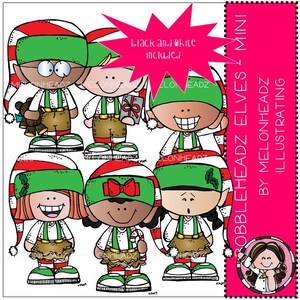 Bobbleheadz clip art - Elves - Mini