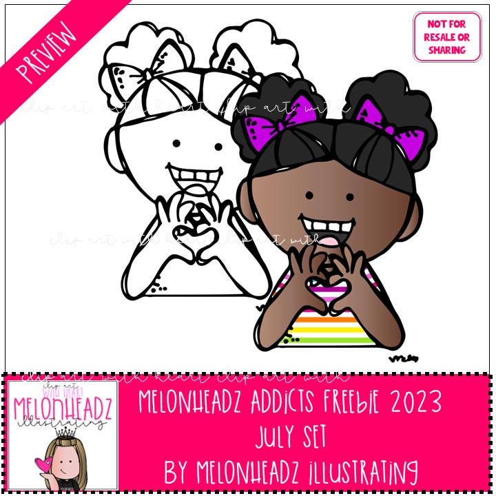 Melonheadz Addict Clip Art Digi Stamp July Set 2023 Mini - Etsy