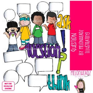 Question clip art, Ask clip art, Speech Bubble clip art COLORED Version