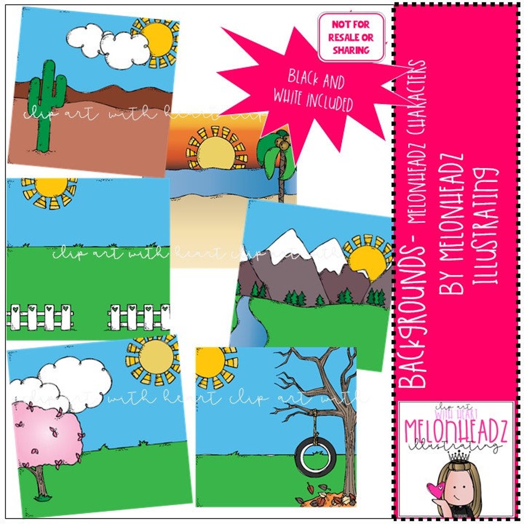 Backgrounds Clip Art Melonheadz Characters Mini - Etsy