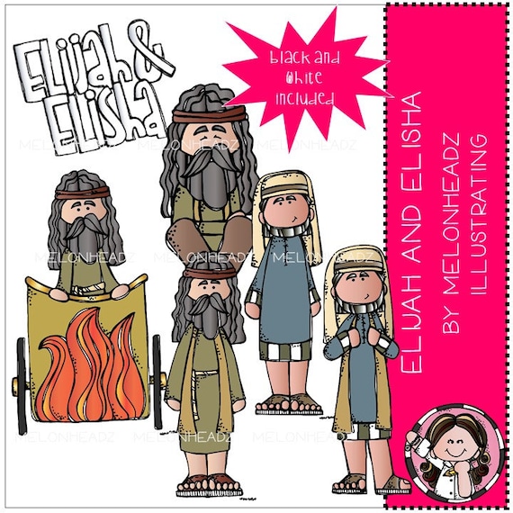 Elijah and Elisha Clip Art Bible Mini | Etsy Israel