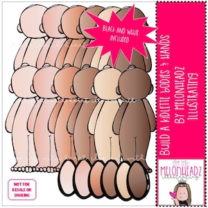 Build a Kidlette Clip Art - Körper und Hände - COMBO PACK