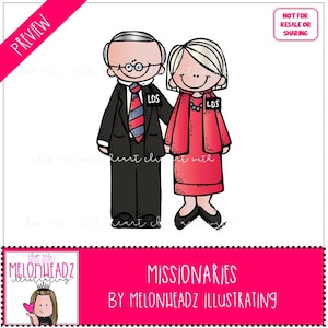 LDS Missionaries clip art COLORED image 2