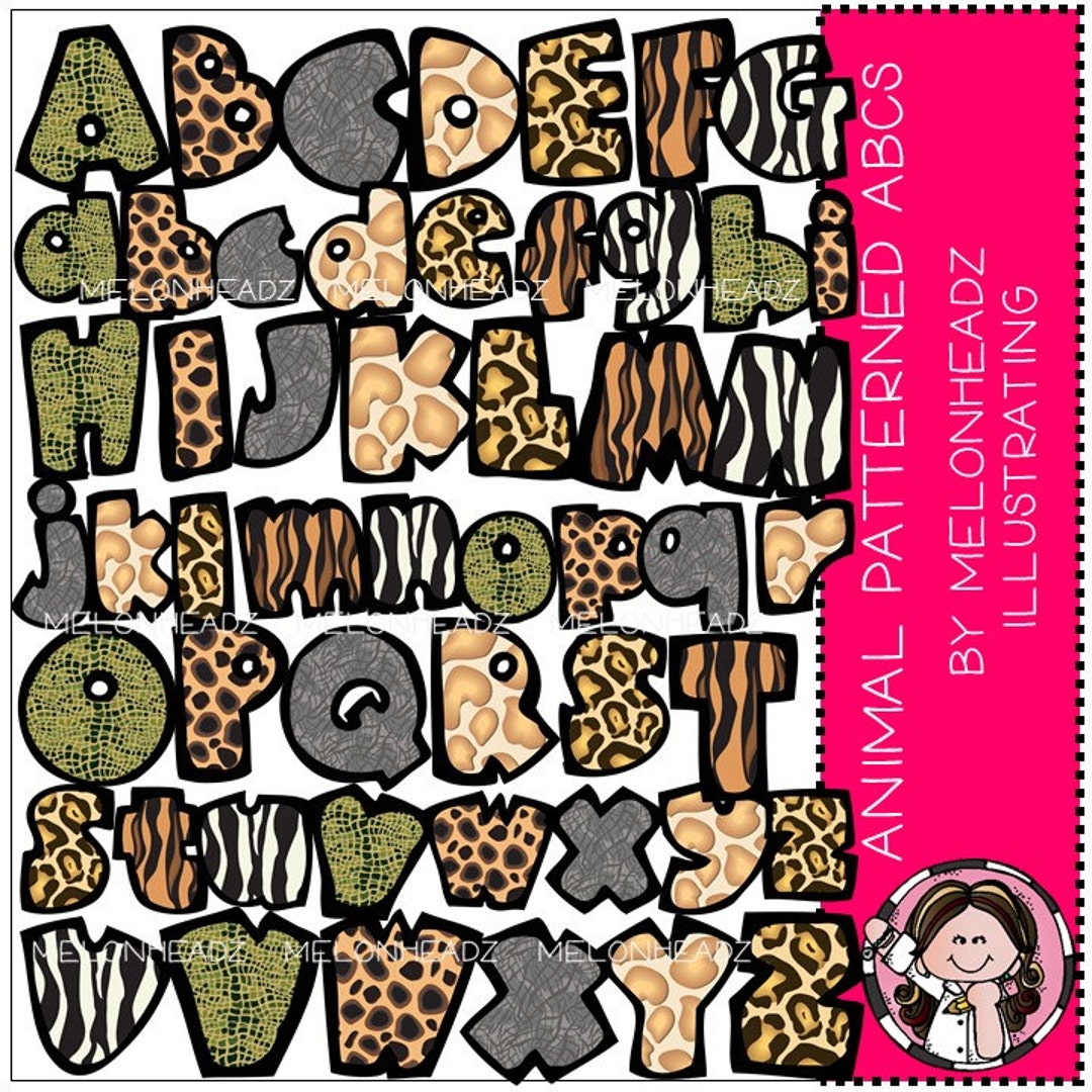 Alphabet Clip Art Animal Print - Etsy
