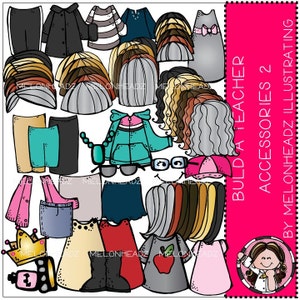 Bauen Sie ein Lehrer (weibliche) Zubehör ClipArt Teil2 - Combo Pack