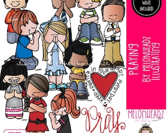 Praying clip art, LDS, Christian COMBO PACK