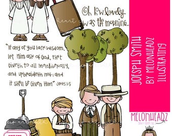 Imágenes prediseñadas de José Smith, SUD, Libro de Mormón, versión COLOREADA
