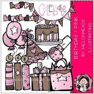 Birthday clip art (Pink) - COMBO PACK