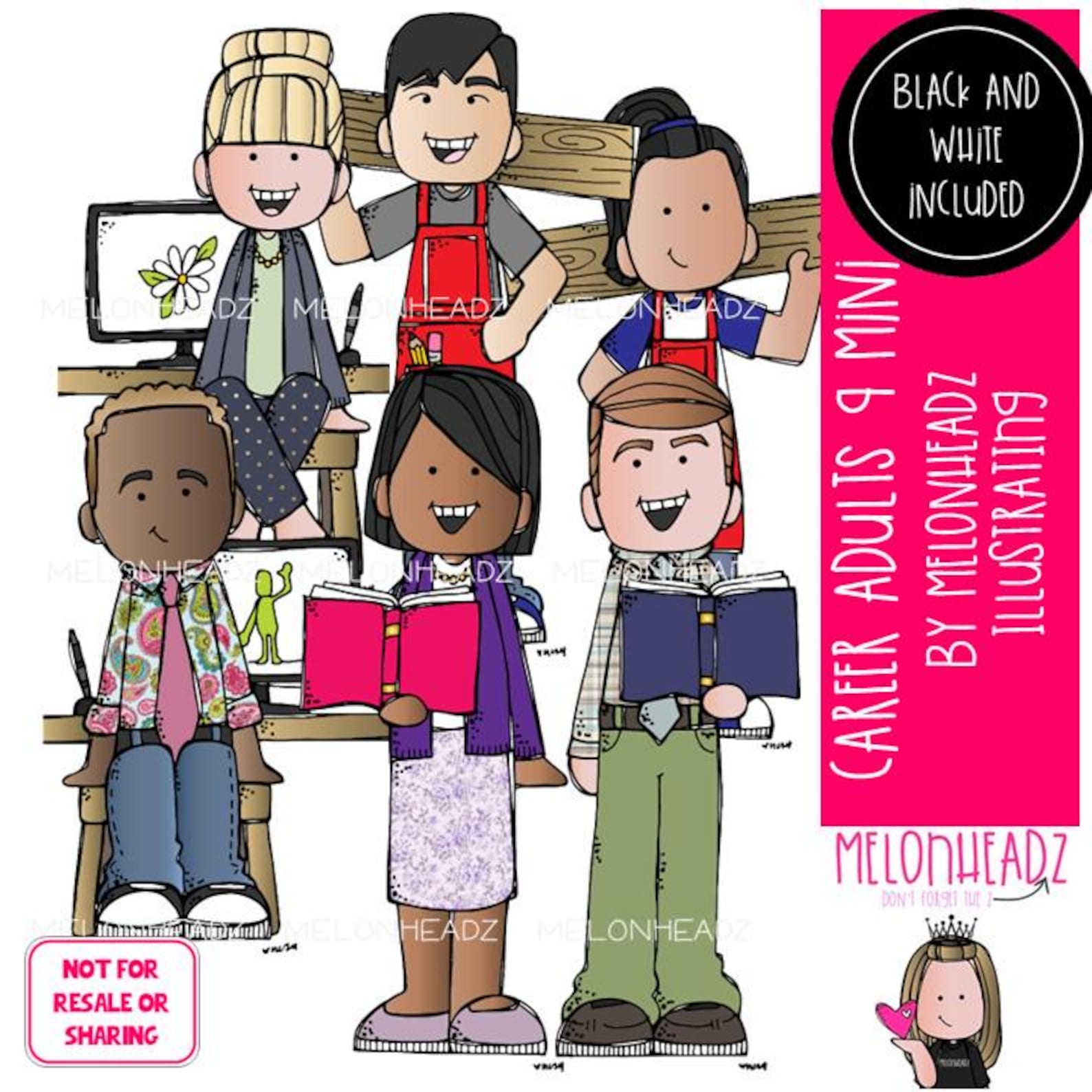 Career 9 Clip Art, Adults, Occupation, Job Mini - Etsy