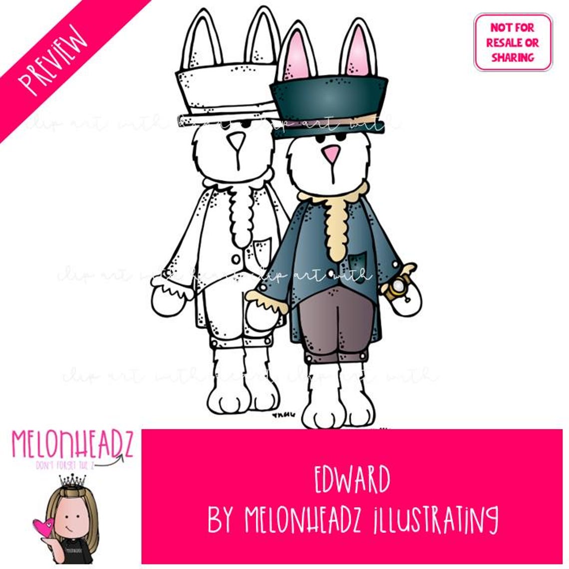 Edward Clip Art, Rabbit, Literature, Book Companion Combo Pack - Etsy