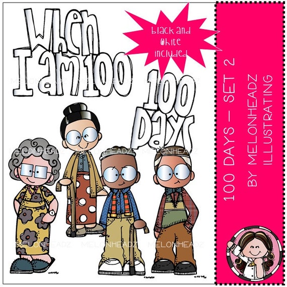 100 Days Clip Art Set 2 Mini Etsy