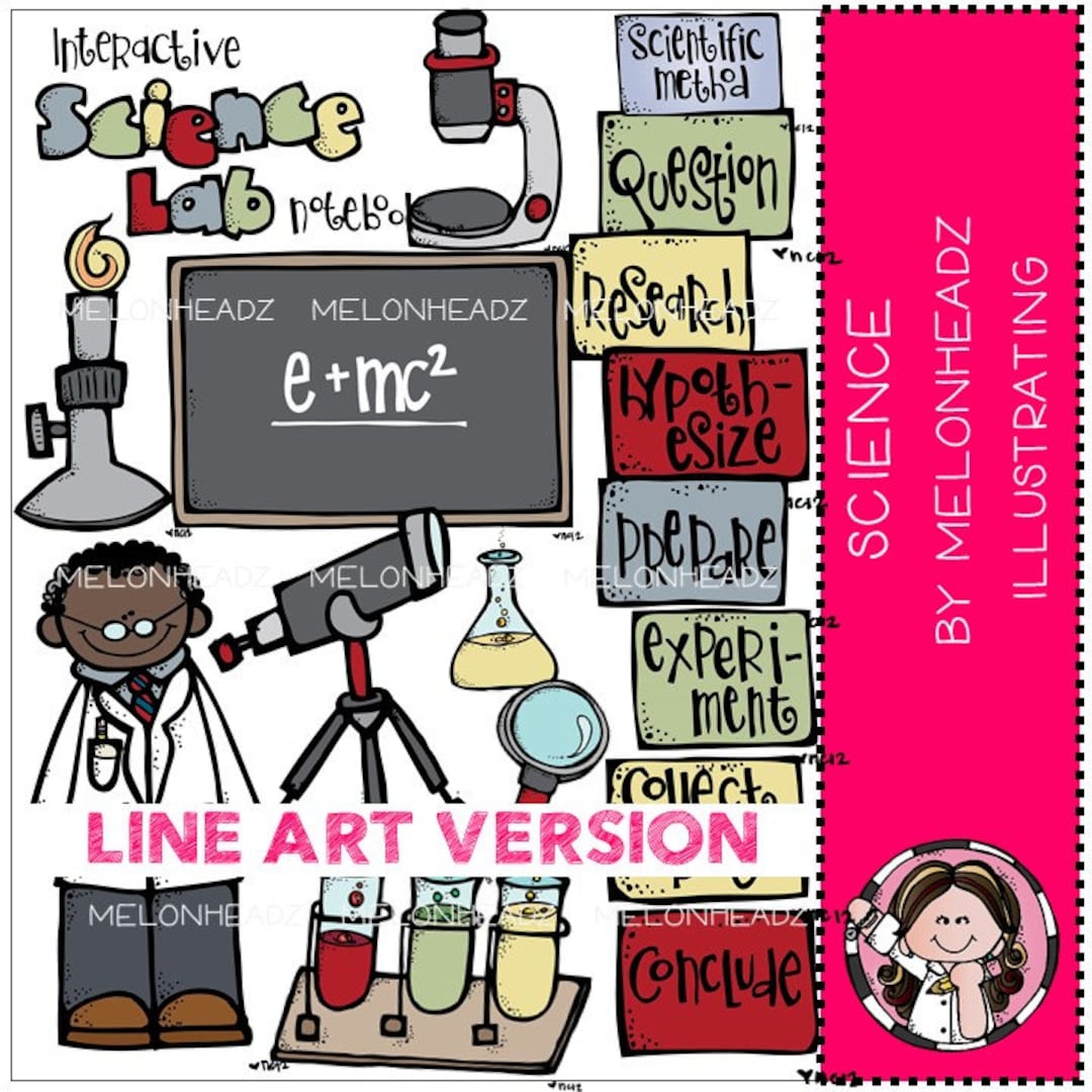 Science Lab Clip Art - LINE ART - Etsy