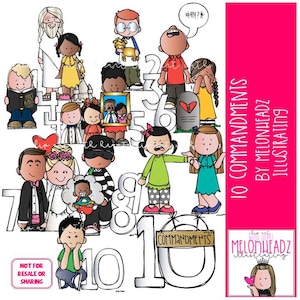 Image clipart 10 {dix} commandements Image clipart SDJ Image clipart Bible VERSION COULEUR