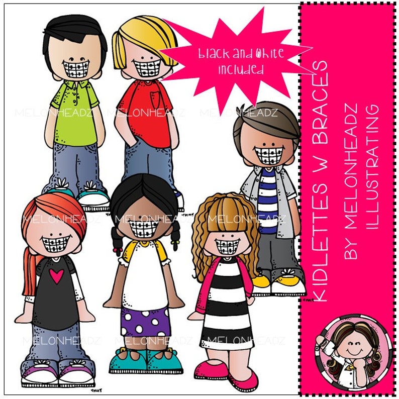 Kidlettes with Braces clip art Mini image 1