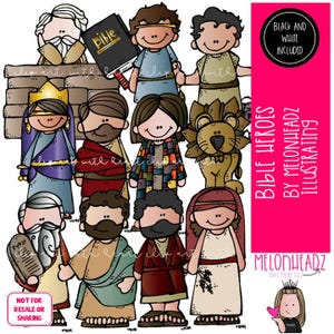 Bible Heroes clip art, Bbile Story clip art Combo Pack