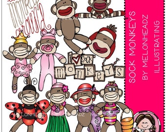 Sock Monkey  clip art - Combo Pack
