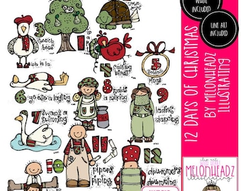 12 Days of Christmas clip art COMBO PACK