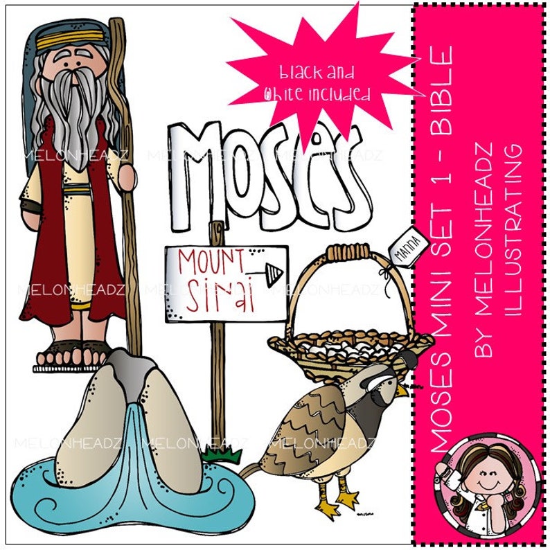 Moses clip art Set 1 Bible Mini image 1