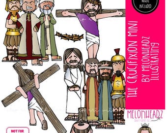 The Crucifixion clip art, Jesus, Bible, Easter MINI (digital download)