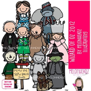 Wizard of Oz clip art 2012, literature, book companion COLORED Version