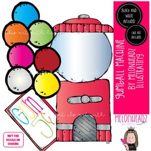 Gumball Machine clip art, candy Combo Pack