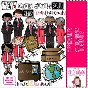 LDS Missionaries clip art COLORED image 1