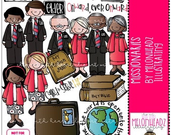 LDS Missionaries clip art COLORED