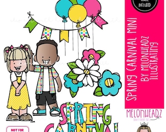Spring Carnival clip art, flower, balloon Mini