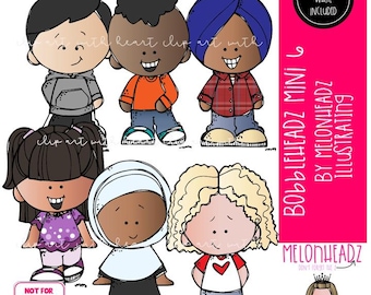 Bobbleheadz 6 clip art, kid Mini