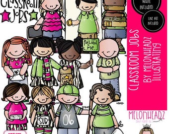 Classroom Jobs clip art, school, kidlettes COMBO PACK