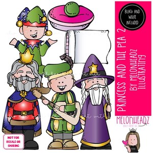 Conjunto de imágenes prediseñadas de La princesa y el guisante 2, imágenes prediseñadas literarias, imágenes prediseñadas complementarias del libro Mini