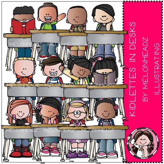 Kidlettes In Desks Clip Art Combo Pack Etsy