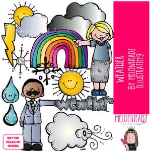 Weather clip art, meteorological conditions clip art COLORED Version