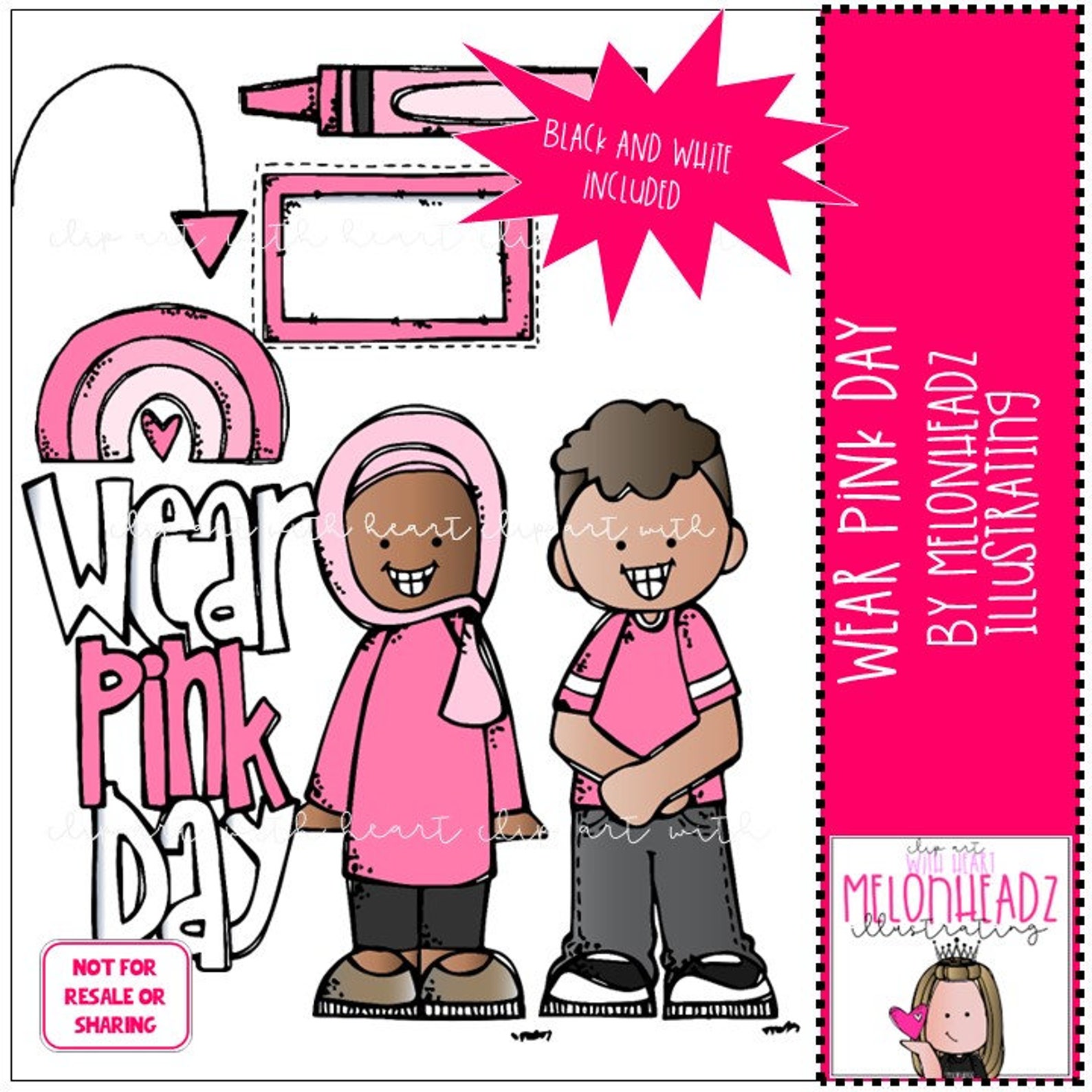 Wear Pink Day Clipart Mini - Etsy