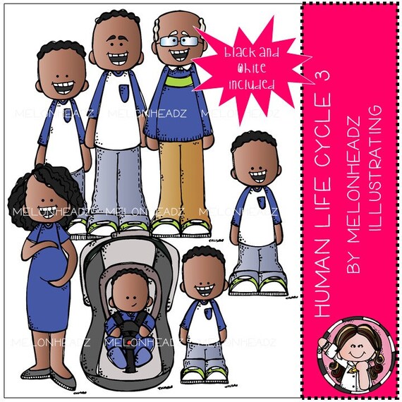 Human life cycle clip art Mini Set 3 Etsy