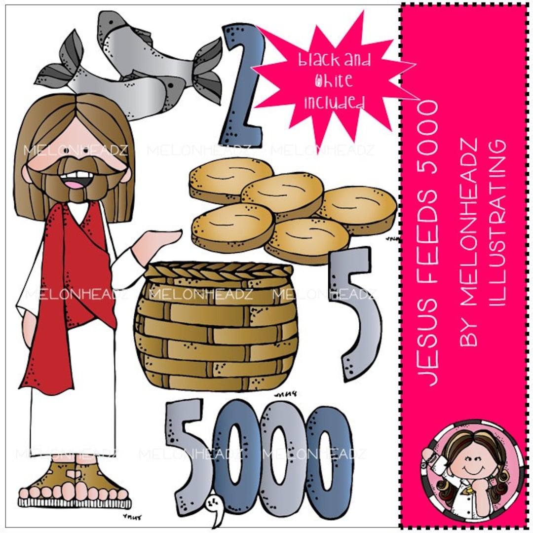Jesus Feeds 5000 Clip Art - Bible - Mini - Etsy