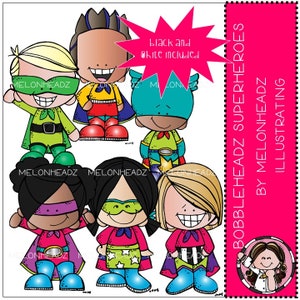 Bobbleheadz clip art - Superheroes - Mini
