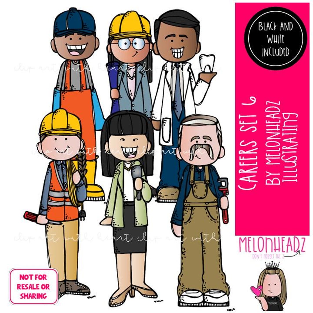 Careers 6 Clip Art, Adults, Occupation, Job Mini - Etsy