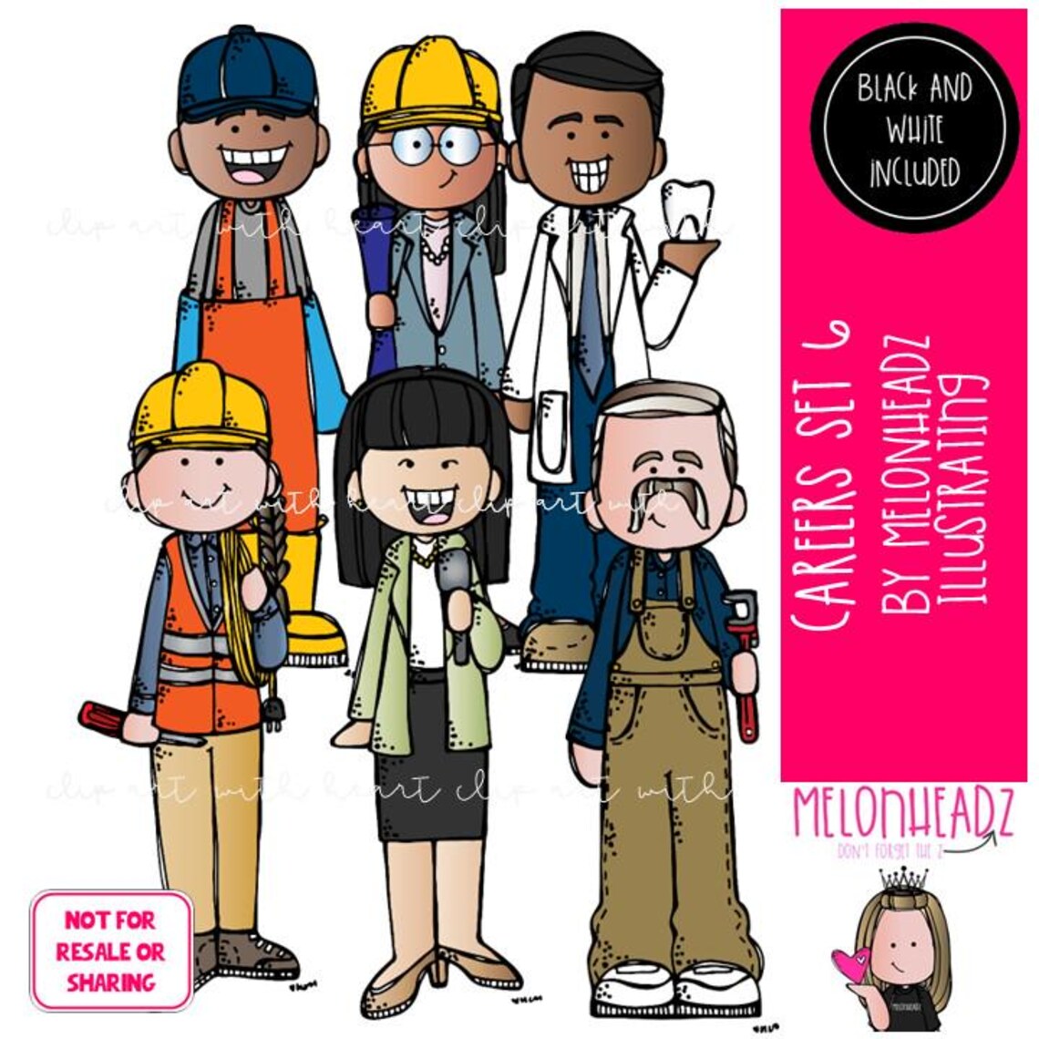 Careers 6 Clip Art, Adults, Occupation, Job Mini - Etsy