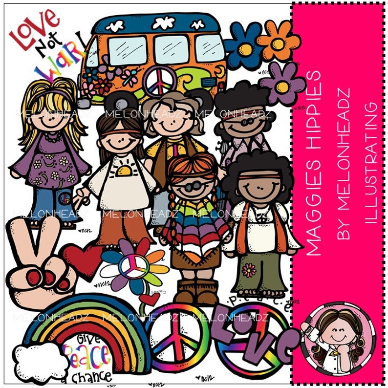 Hippies Clip Art - COMBO PACK - Etsy