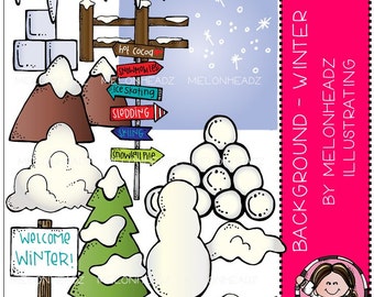 Background - Winter clip art - COMBO PACK