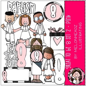 Great to be 8 clipart LDS Baptism PINK
