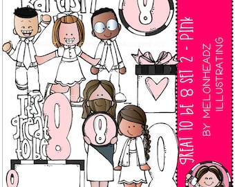 Great to be 8 clipart LDS Baptism PINK