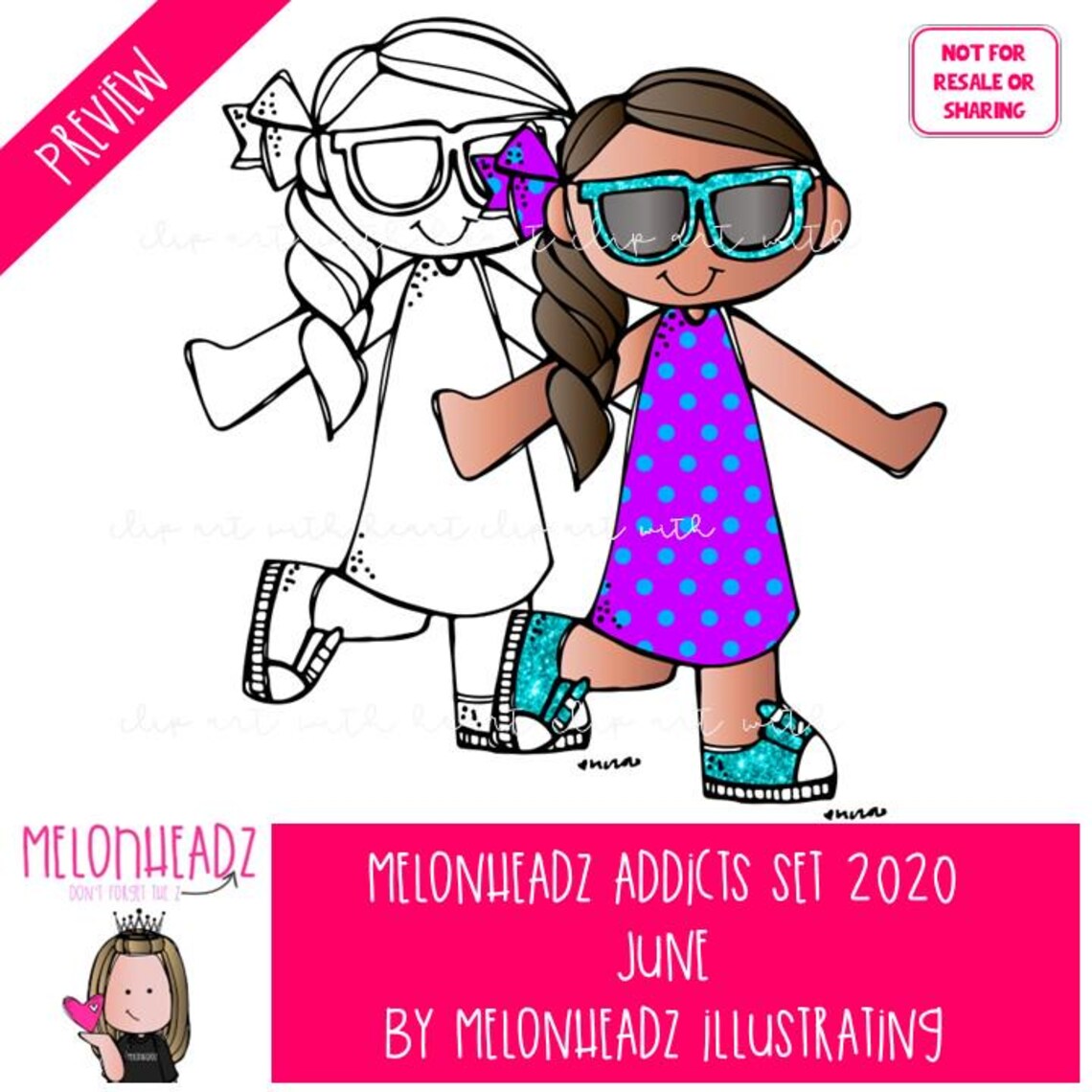 Melonheadz Addicts Clip Art - June 2020 Set - Mini - Etsy